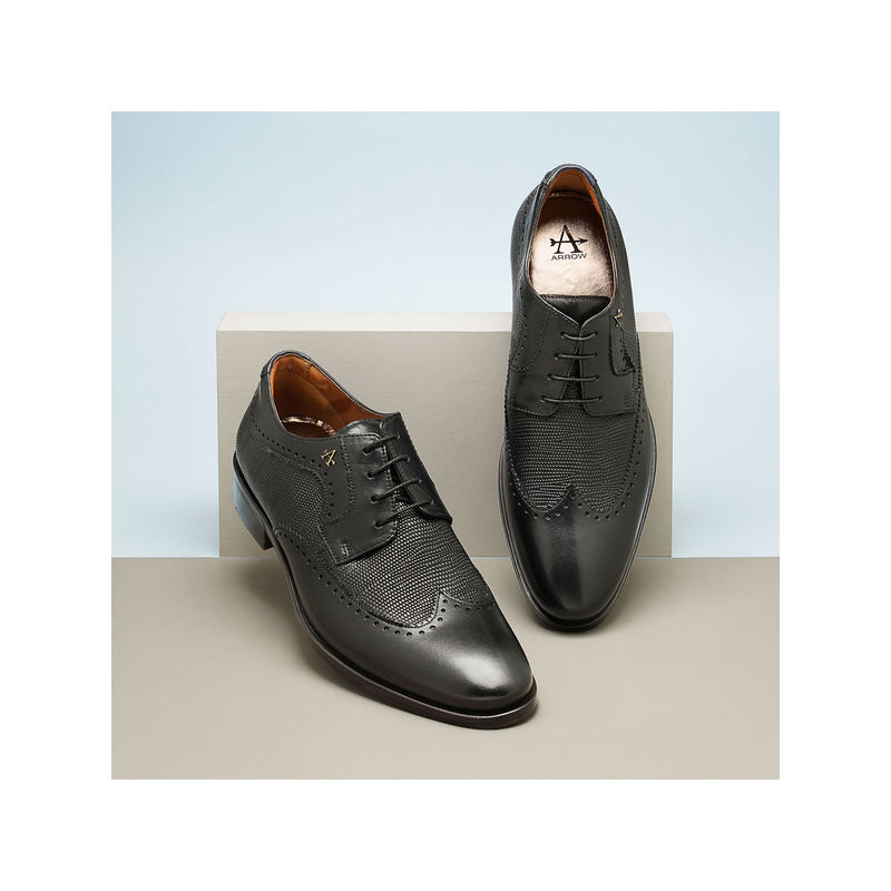 Arrow Men Boulder Black Formal Lace Up Shoes (UK 8)