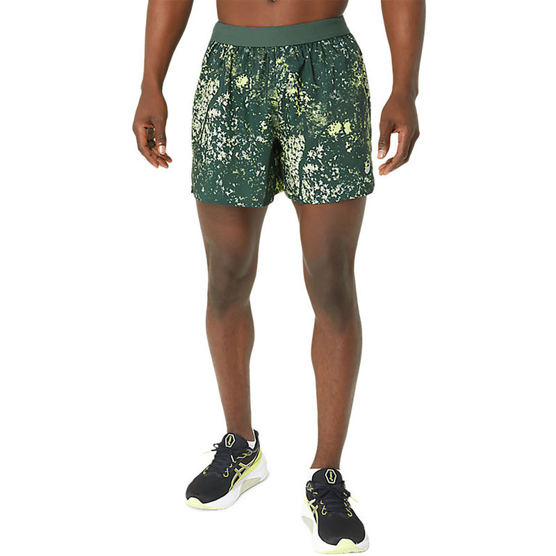 ASICS All Over Print 5 In Green Mens Shorts (M)