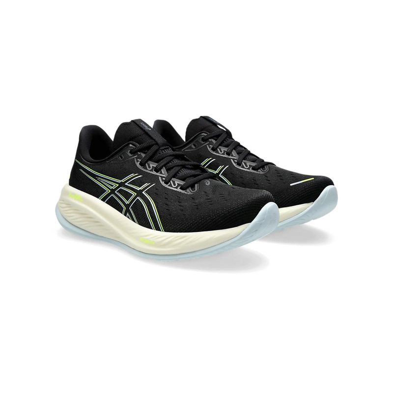 ASICS Mens Gel-Cumulus 26 Black/Safety Yellow Running Shoes (UK 6)