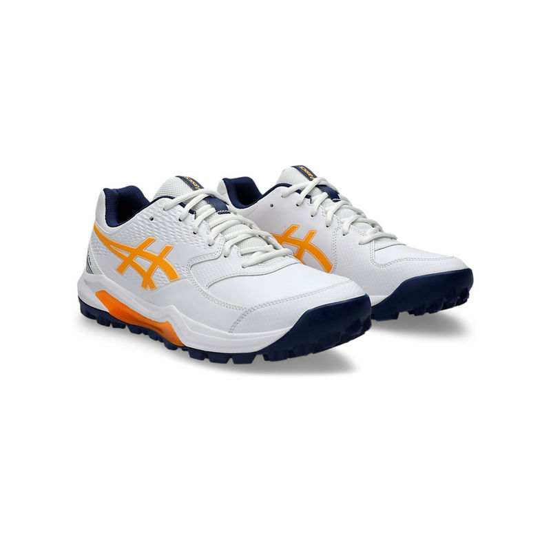 ASICS Unisex Gel-Lethal Field 2 Off White Stadium & Orange Cricket Shoes (UK 8)