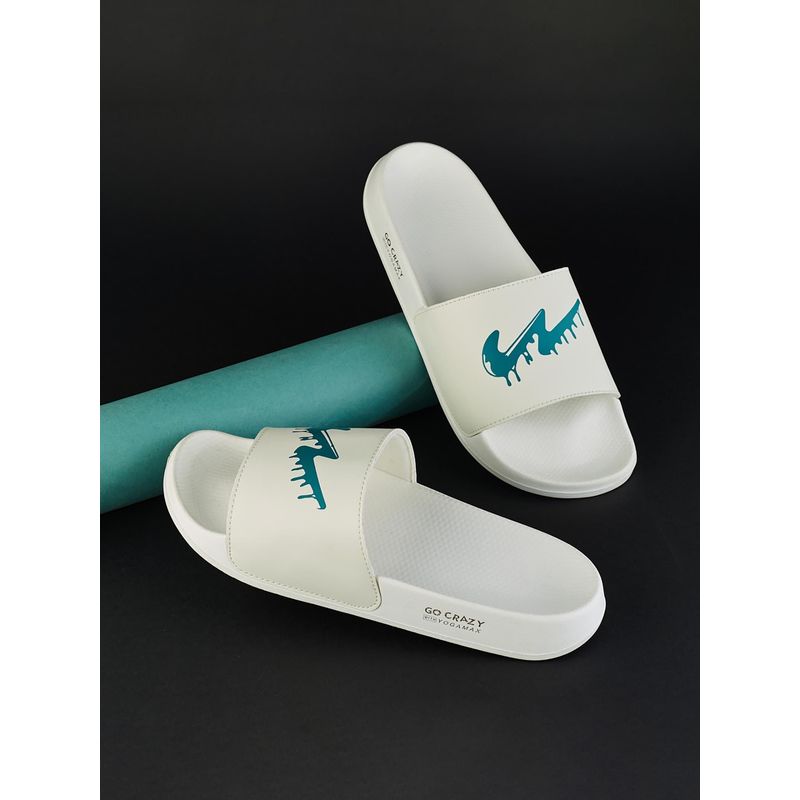 Campus Men Open Toe Off White Sliders (UK 9)