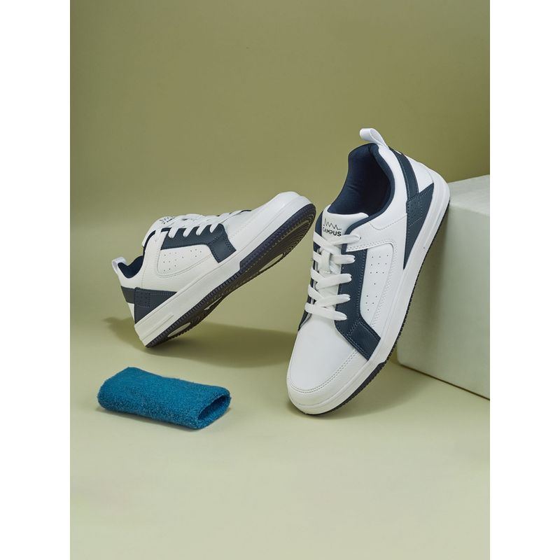 Campus Og-17 Men White Navy Blue Sneakers (UK 8)