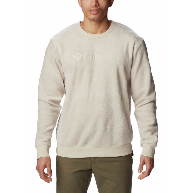 Columbia Mens Beige Steens Mountain Crew 2.0 Full Sleeve Trekking Hiking Fleece Sweatshirt (XL)