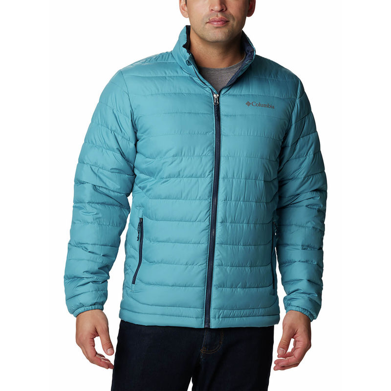 Columbia Mens Blue Powder Full Sleeve Trekking Hiking Jacket (S)