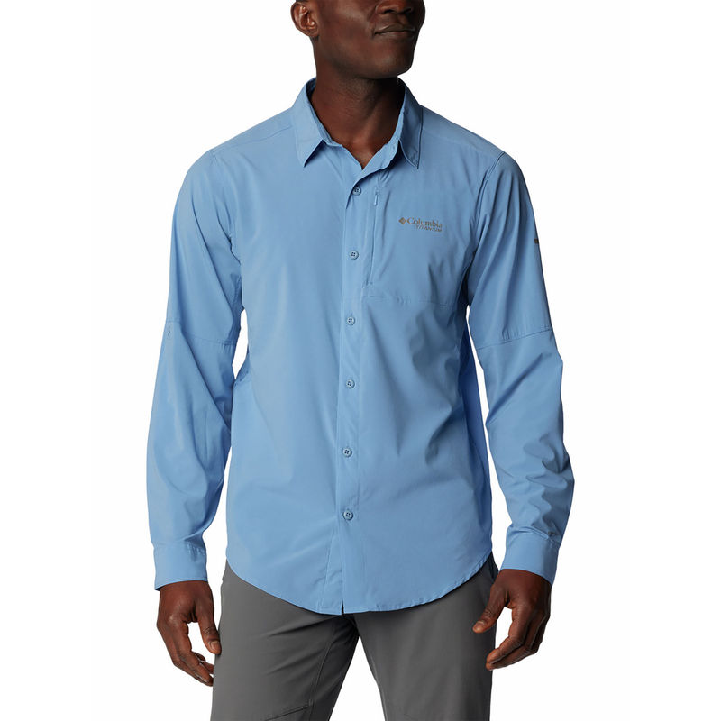 Columbia Mens Navy Omni-Wick Cirque River Vented Long Sleeve Shirt (L)