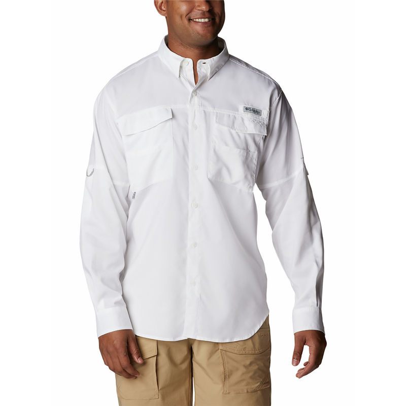 Columbia Mens White Omni-Shield Blood and Guts IV Long Sleeve Shirt (M)