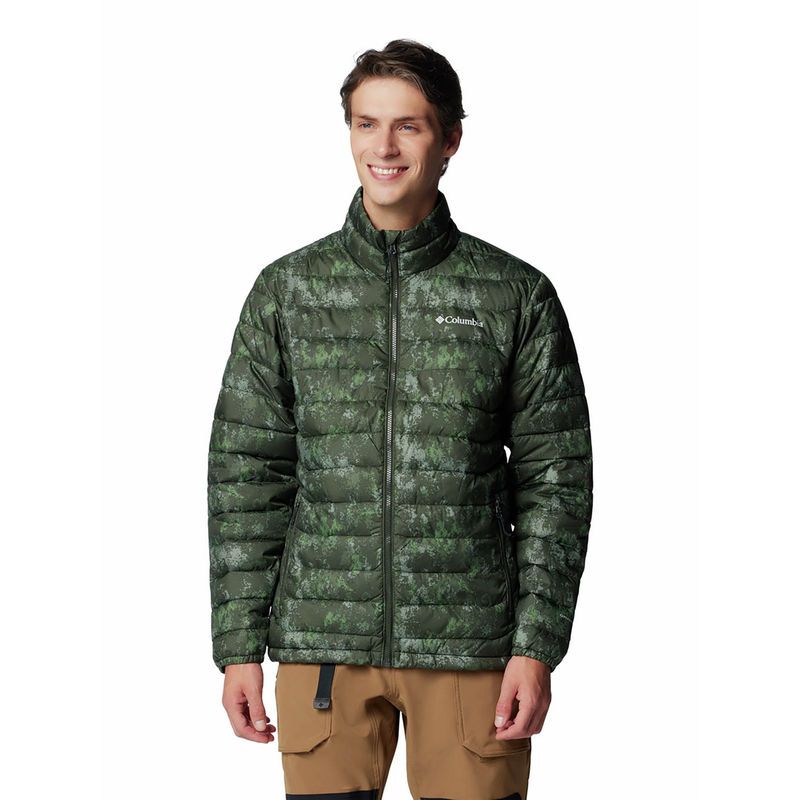 Columbia Mens Green Omni-Heat Reflective Powder Lite II Printed Jacket (M)