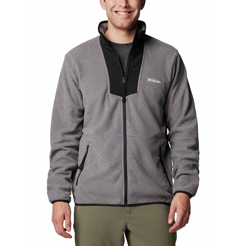 Columbia Mens Grey Sequoia Grove Full Zip Fleece Jacket (S)