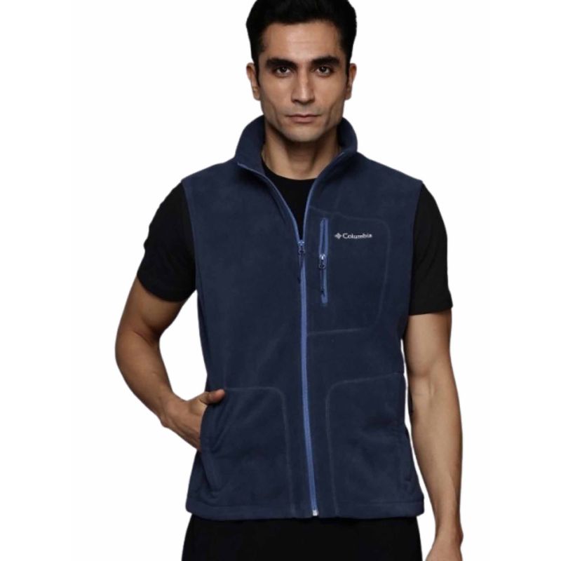 Columbia Mens Navy Fast Trek Fleece Vest (L)