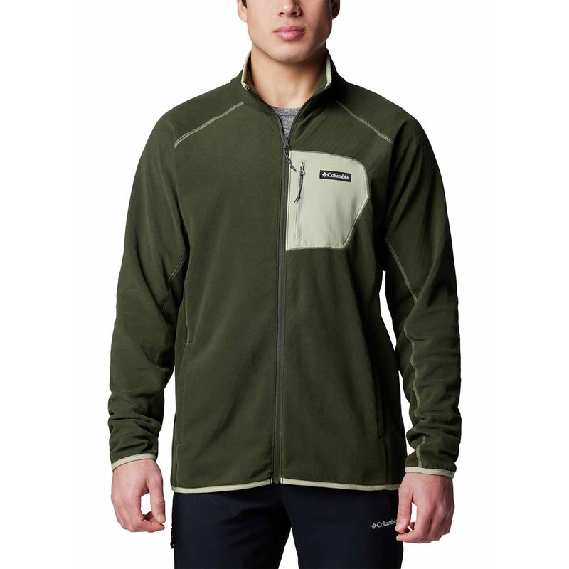 Columbia Mens Olive Omni-Heat Helix Outdoor Tracks Full Zip II Fleece Jacket (S)