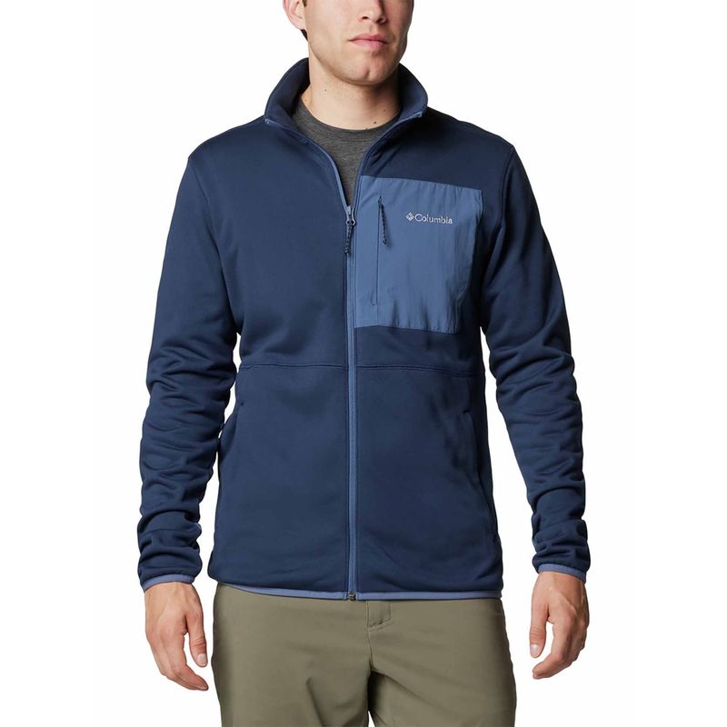 Columbia Mens Navy Omni-Wick Columbia Hike Full Zip II Fleece Jacket (S)