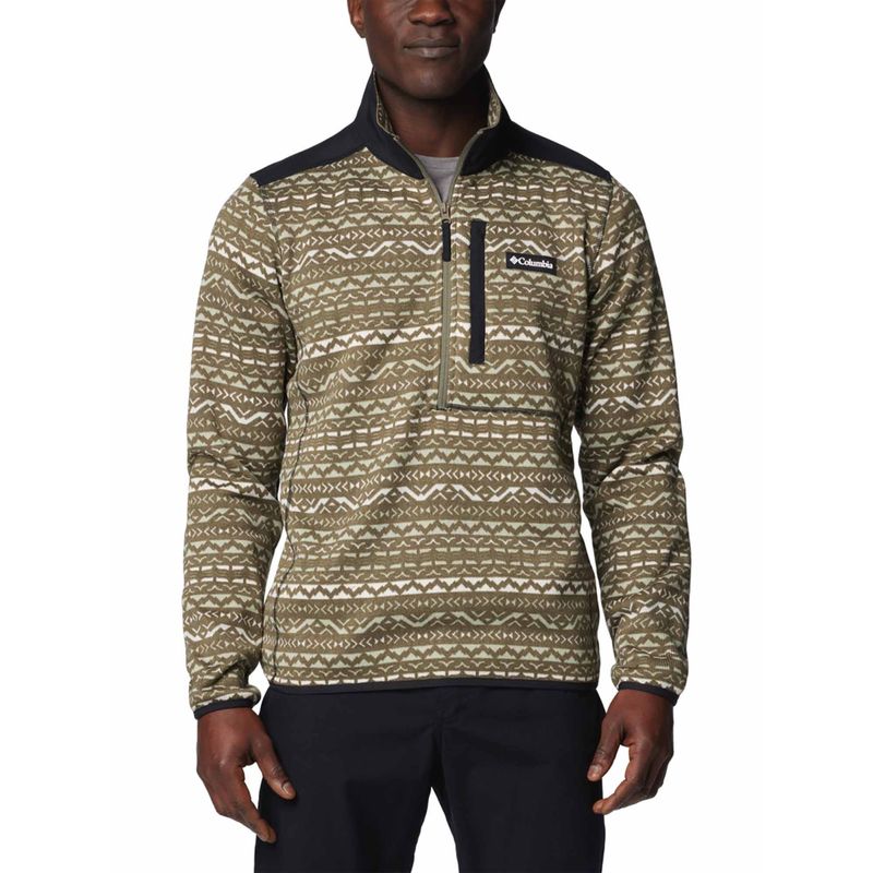 Columbia Mens Green Sweater Weather Printed Half Zip II Pullover (S)