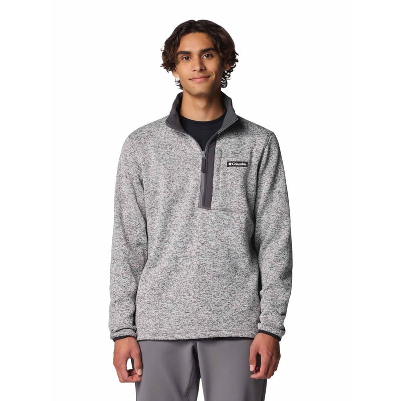 Columbia Mens Grey Sweater Weather Half Zip Pullover (L)