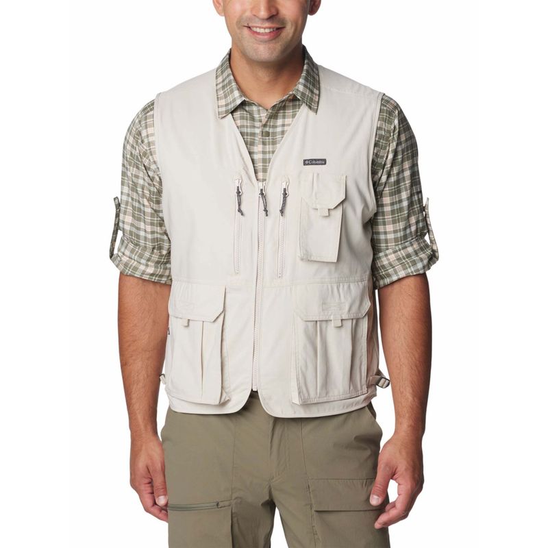 Columbia Mens Off White Omni-Wick Silver Ridge Utility Vest (M)