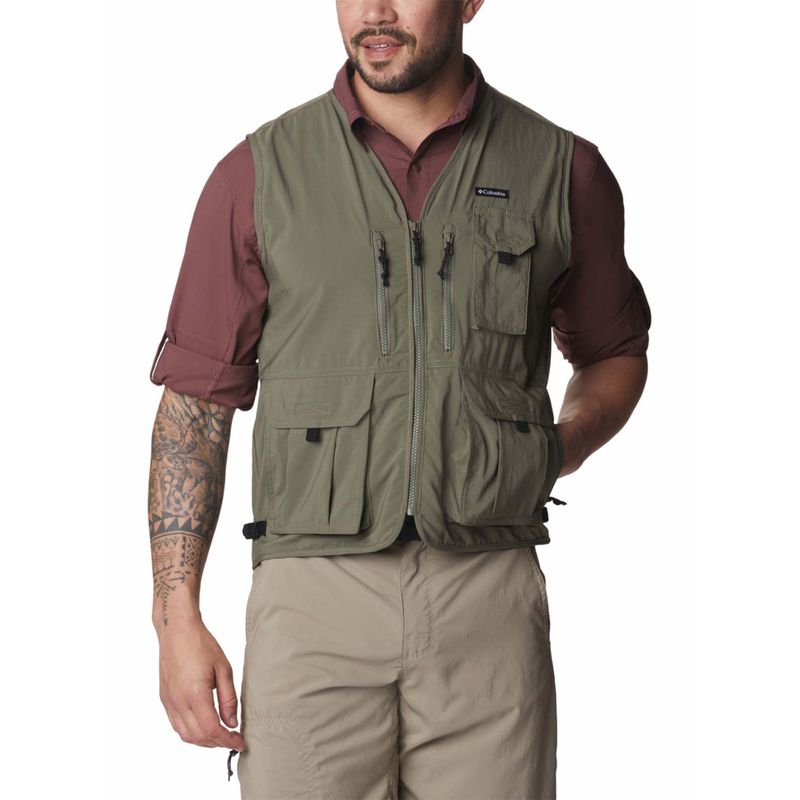 Columbia Mens Green Omni-Wick Silver Ridge Utility Vest (L)