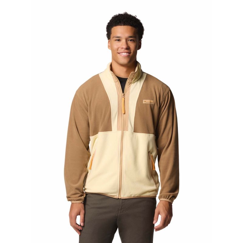 Columbia Mens Beige Backbowl Ii Lightweight Full Zip Fleece Jacket (M)