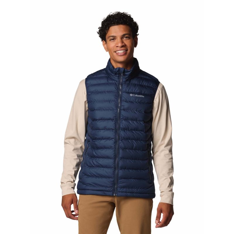 Columbia Mens Navy Blue Omni-Heat Reflective Powder Lite Ii Vest Jacket (2XL)