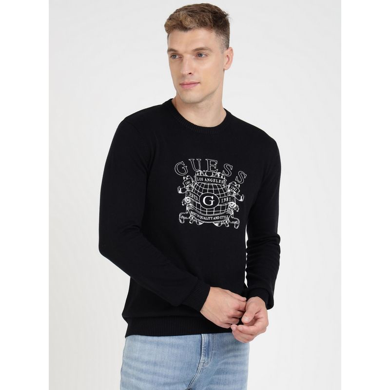 Guess Black Printed Sweater (XL)