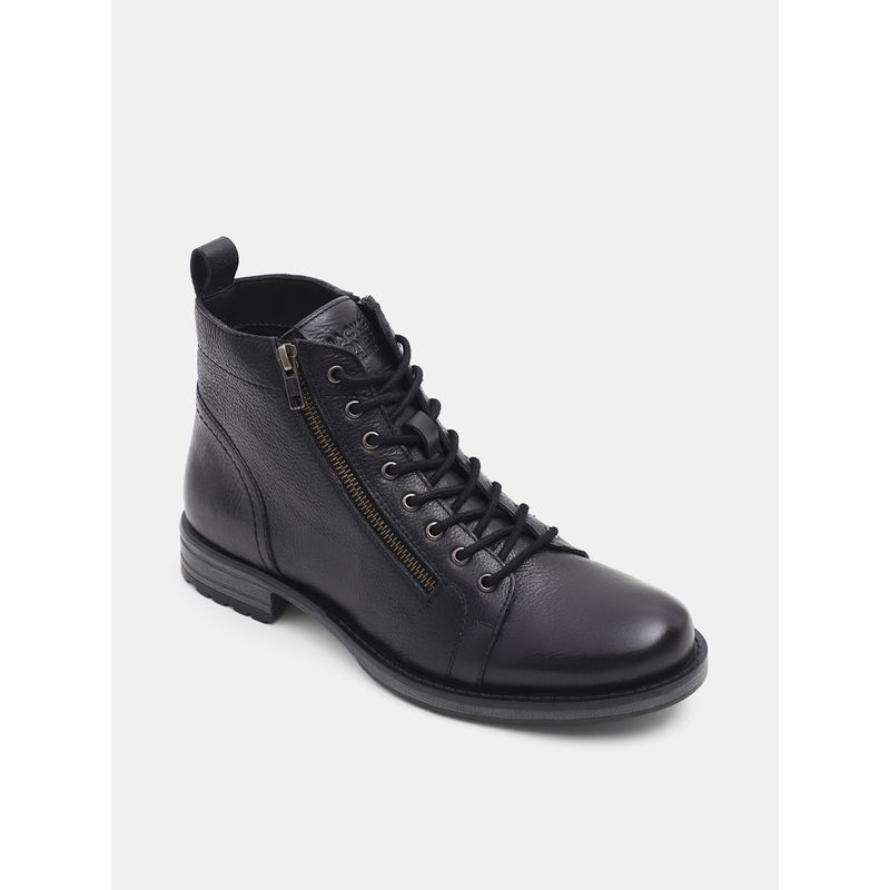 Jack & Jones Men Solid Black Boots (EURO 42)