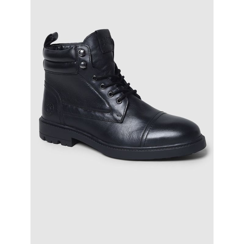 Jack & Jones Men Solid Black Boots (EURO 42)