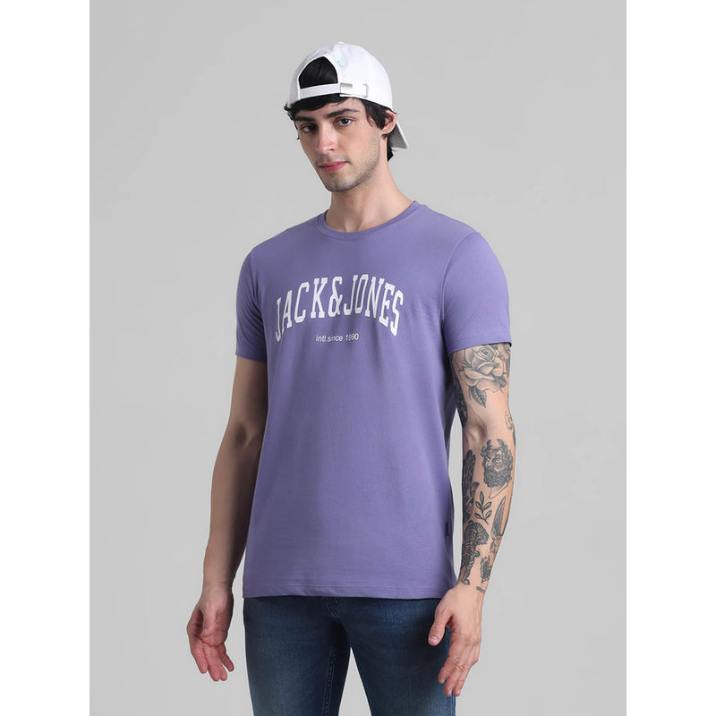 Jack & Jones Purple Slim Fit Non Stretch T-Shirts (S)