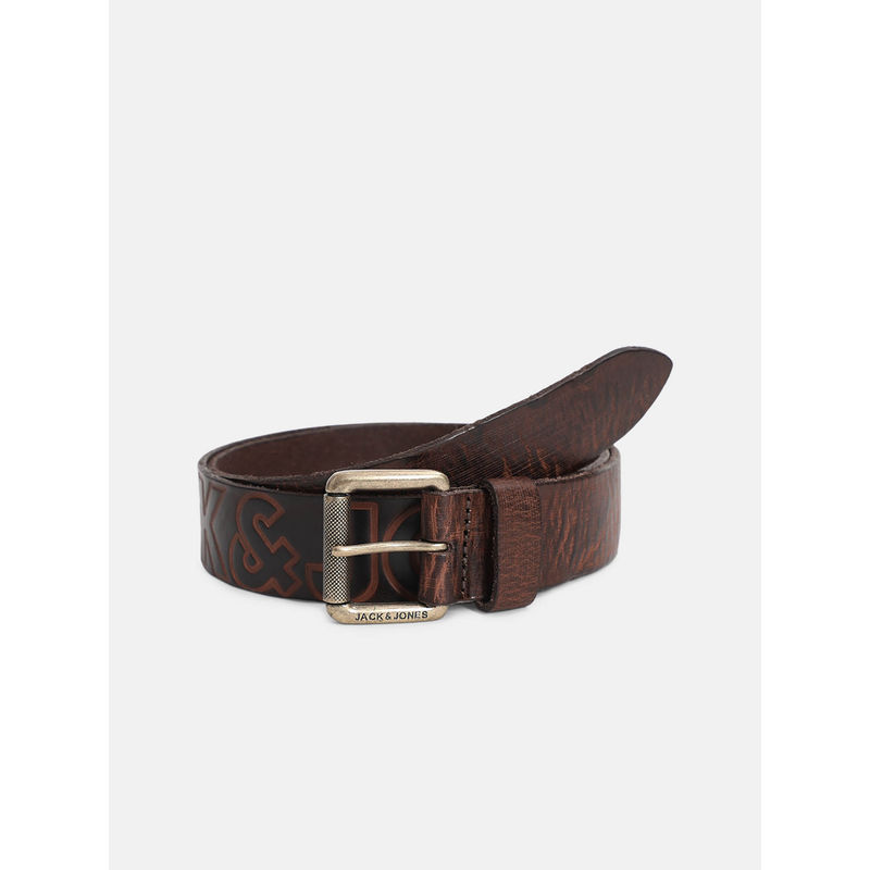 Jack & Jones Brown Printed Leather Belt (XL)