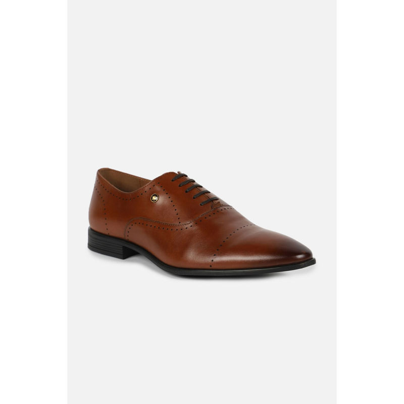 Louis Philippe Men Brown Leather Oxfords (UK 8)