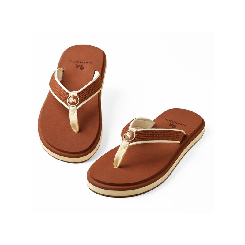 Neeman's Eco Fluffy Flipflops - Brown (UK 9)