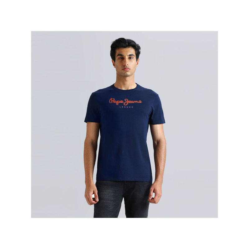 Pepe Jeans Navy Crew Neck Short Sleeve T-Shirt (M)