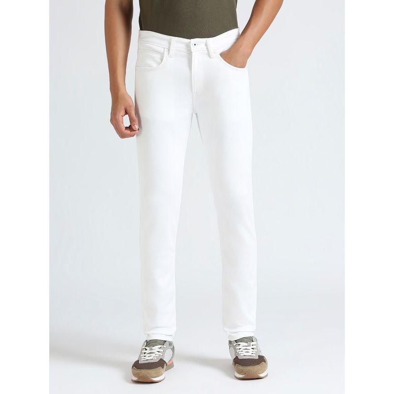 Pepe Jeans Chinox White Mid Rise Gymindigo Jeans (34)