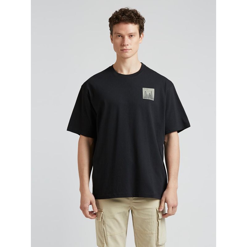 Pepe Jeans Black Back Print Short Sleeves Oversized T-Shirt (L)