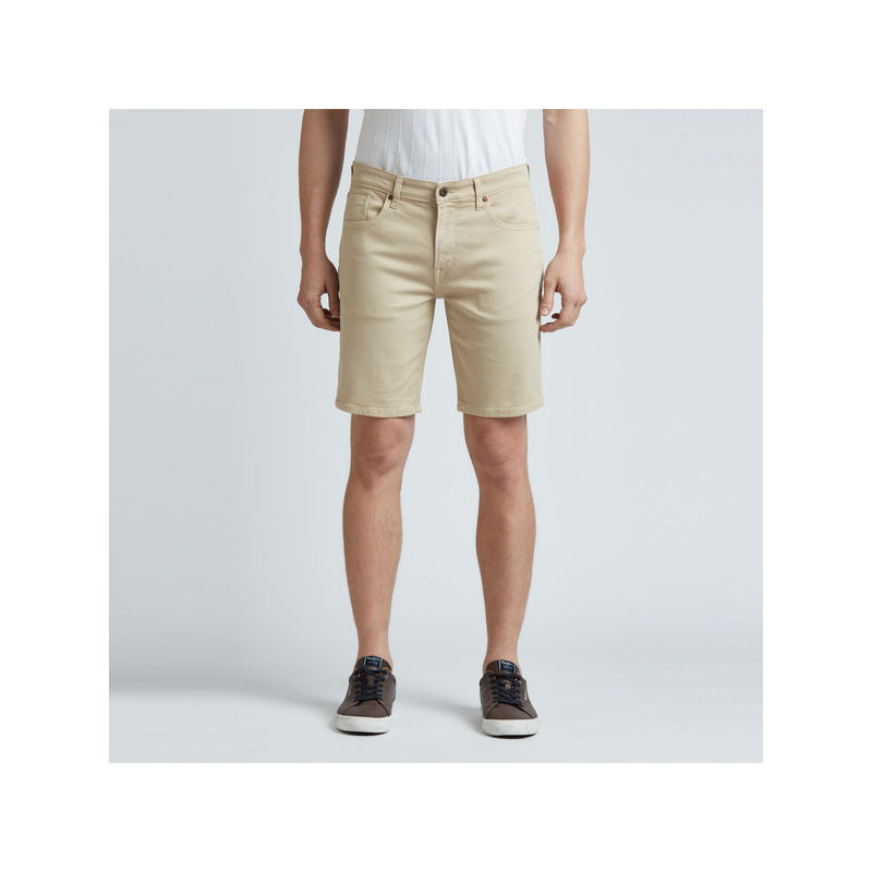 Pepe Jeans Chinox Beige Mid Waist Denim Shorts (30)