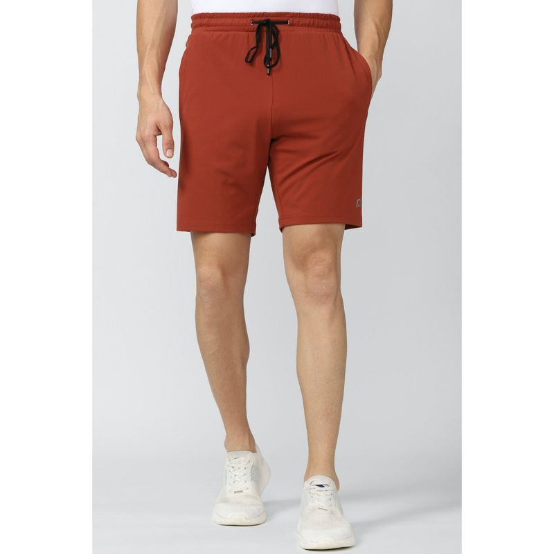 Peter England Men Red Solid Athletic Fit Casual Shorts (S)