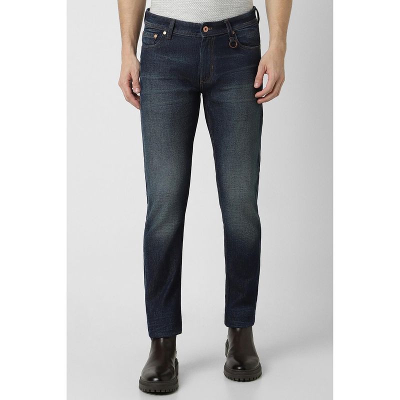 Peter England Men Navy Dark Wash Slim Jeans (32)
