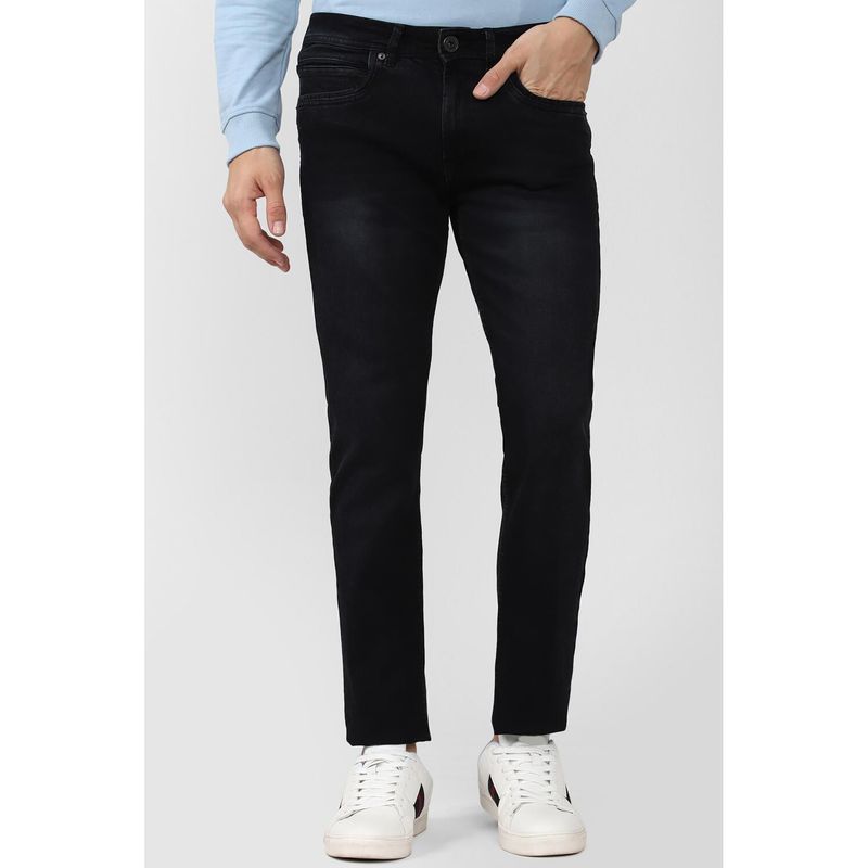 Peter England Men Black Dark Wash Slim Fit Jeans (32)