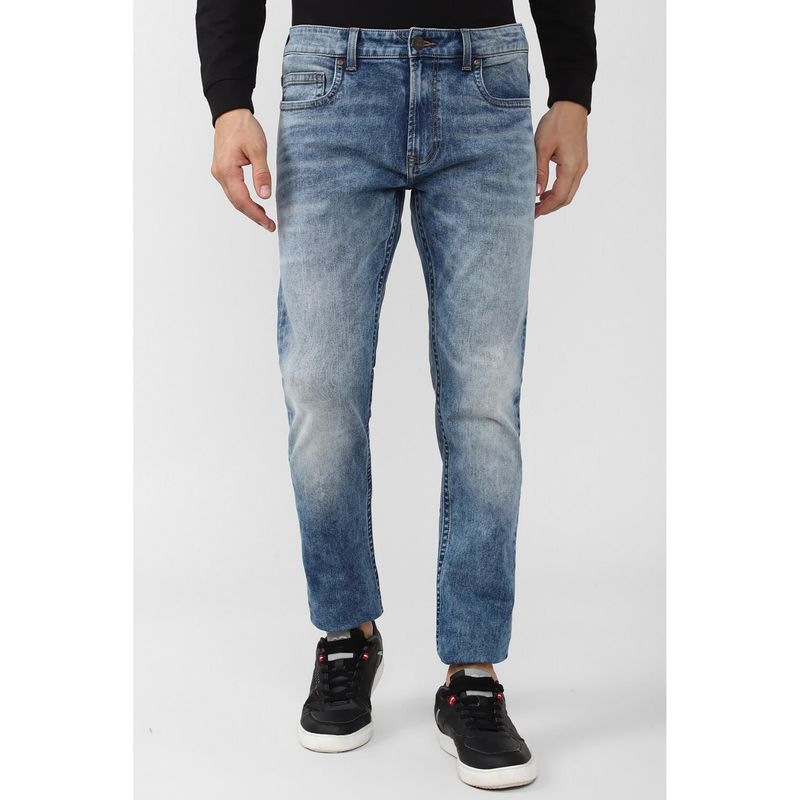 Peter England Men Blue Mid Wash Slim Fit Jeans (32)