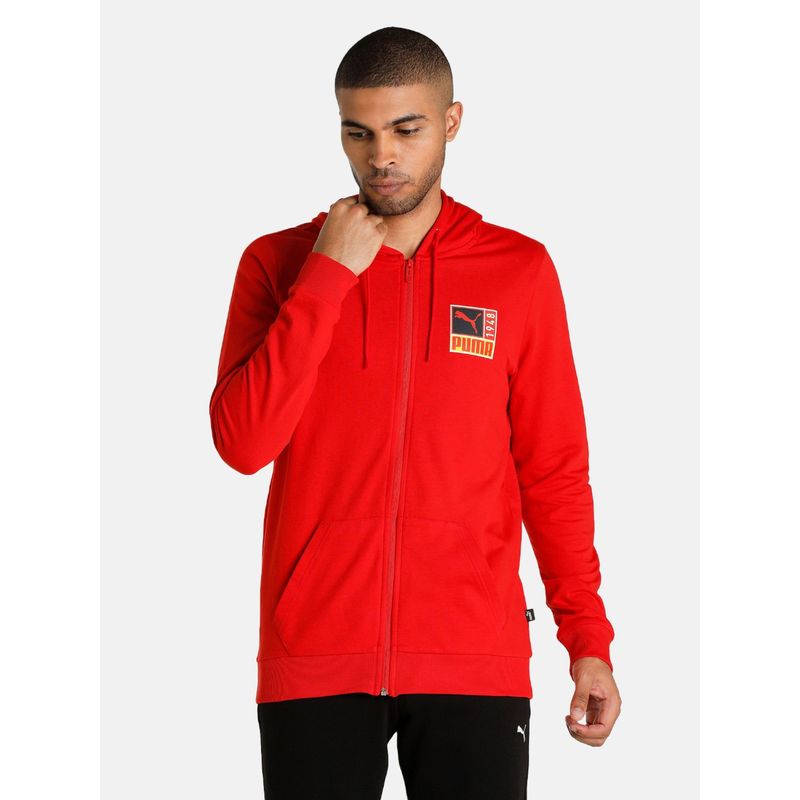 Puma Knitted Hooded 1948 Men Red Jacket (M)