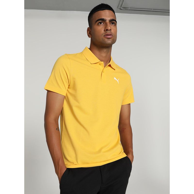 Puma Essentials Men Yellow Polo T-shirt (S)