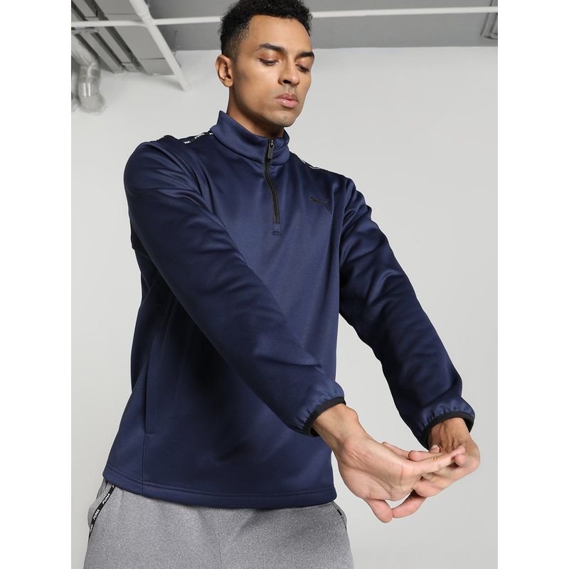 Puma Fit PWRFleece 1-4 Zip Men Navy Blue Knitted Jacket (XL)