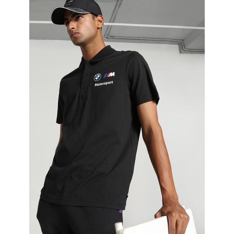 Puma BMW MMS Essentials Men Black Polo T-Shirt (M)