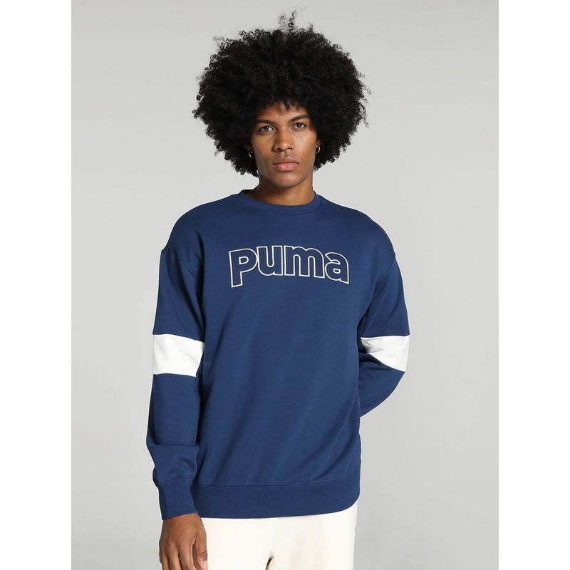 Puma TEAM Crew Men Navy Blue Sweatshirt (L)