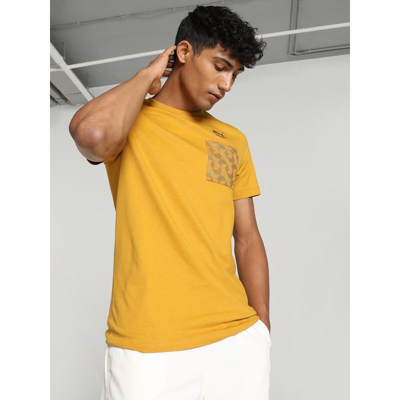 Puma Classics Utility Men Yellow T-Shirt (S)