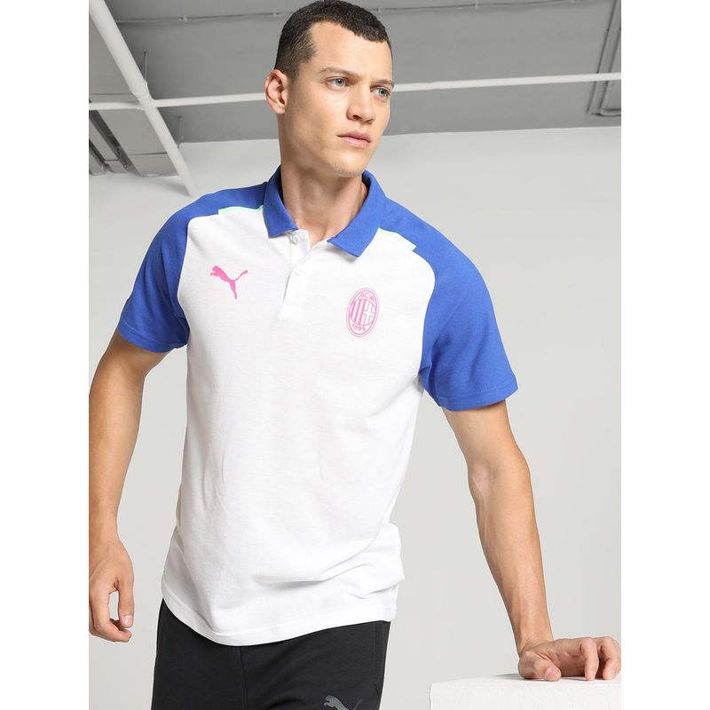 Puma ACM Casuals Men White Polo T-Shirt (S)