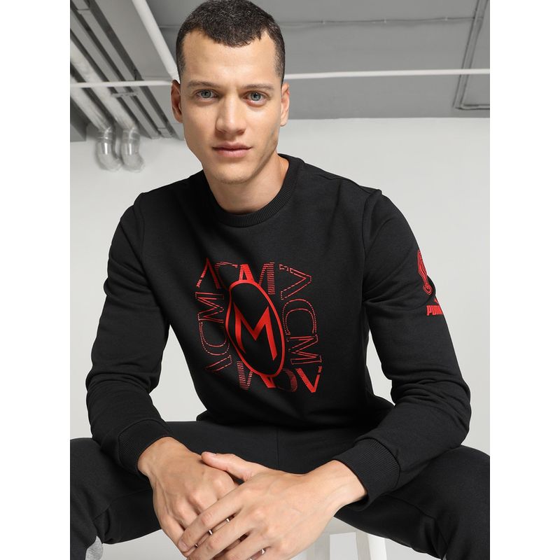 Puma ACM FtblCore Graph Crew Men Black Sweatshirt (L)