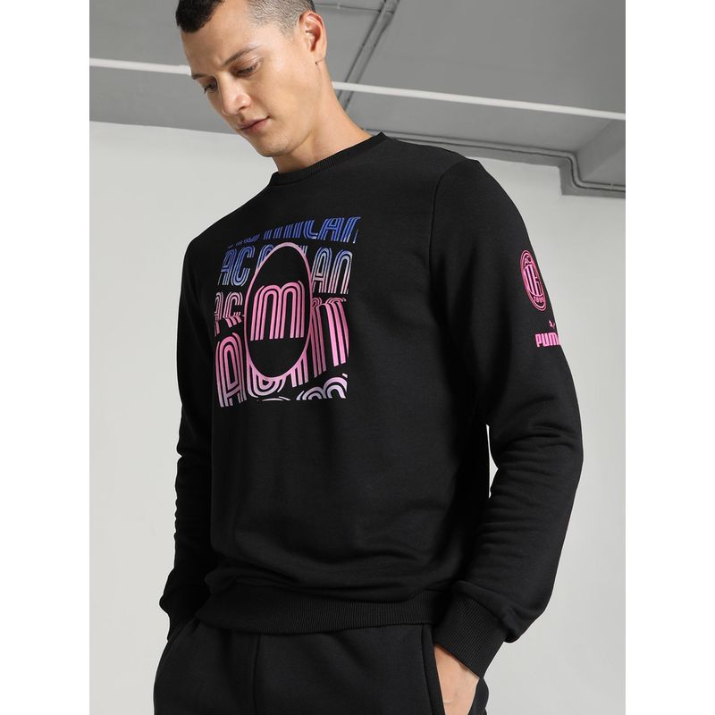 Puma ACM FtblCore Graph Crew Men Black Sweatshirt (S)