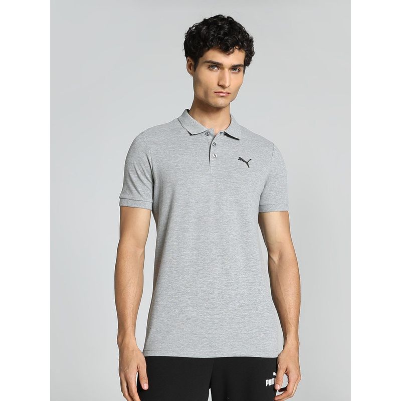 Puma Active Essentials Men Grey Polo T-Shirt (S)
