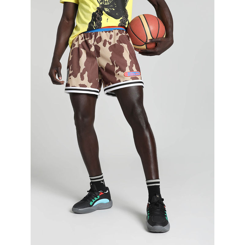 Puma CLYDES CLOSET Men Beige Shorts (XS)