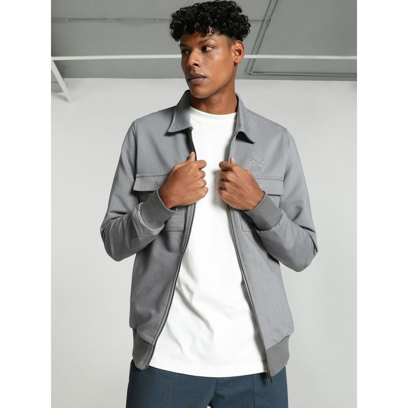 Puma Classics Modern Indigo Men Grey Jacket (S)