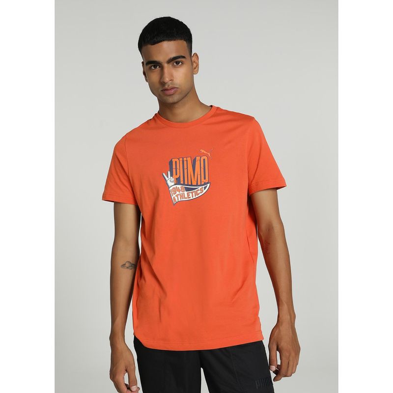 Puma Sport Graphic Men's Orange T-Shirt (S)