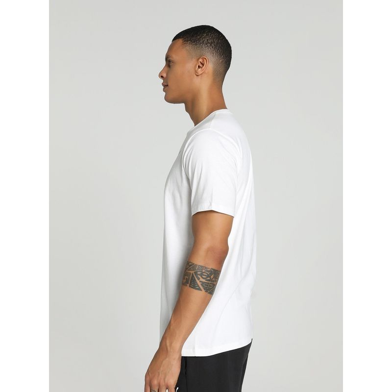 Puma Team RISE Logo Cotton Mens White T-Shirt (XS)